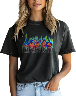 100% Cotton Tshirt for Women Graphic Print Short Sleeve Crewneck Casual Funny 2025 Summer Boho Tunis Tops