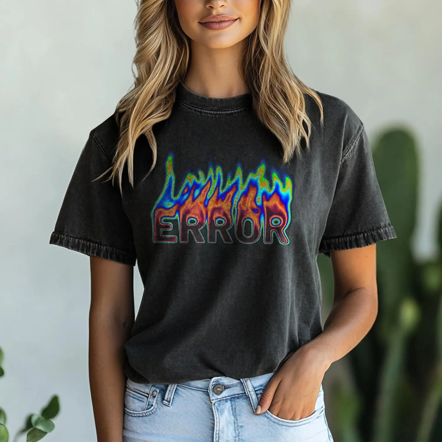 100% Cotton Tshirt for Women Graphic Print Short Sleeve Crewneck Casual Funny 2025 Summer Boho Tunis Tops