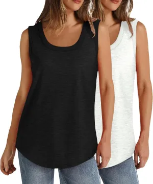 2 Pack Tank Tops for Women Athletic Spring Cami T-Shirts 2025 Racerback Basic Summer 2024 Camisole Fashion Clothes
