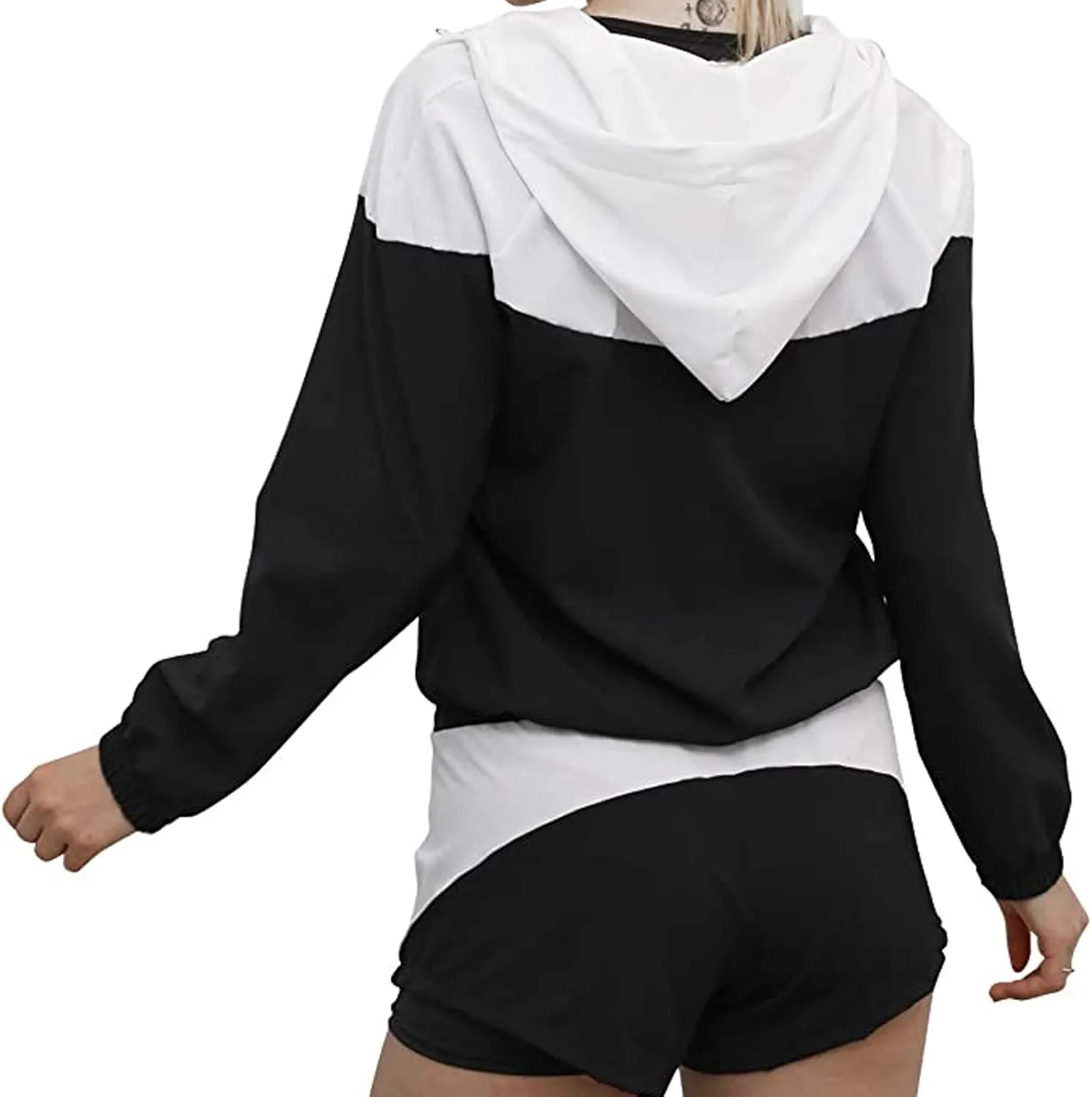 5pcs Yoga Outfits for Women Workout Running Clothing Suit Set Tracksuit Sportswear Shorts Leggings Crop Tops Hoodies