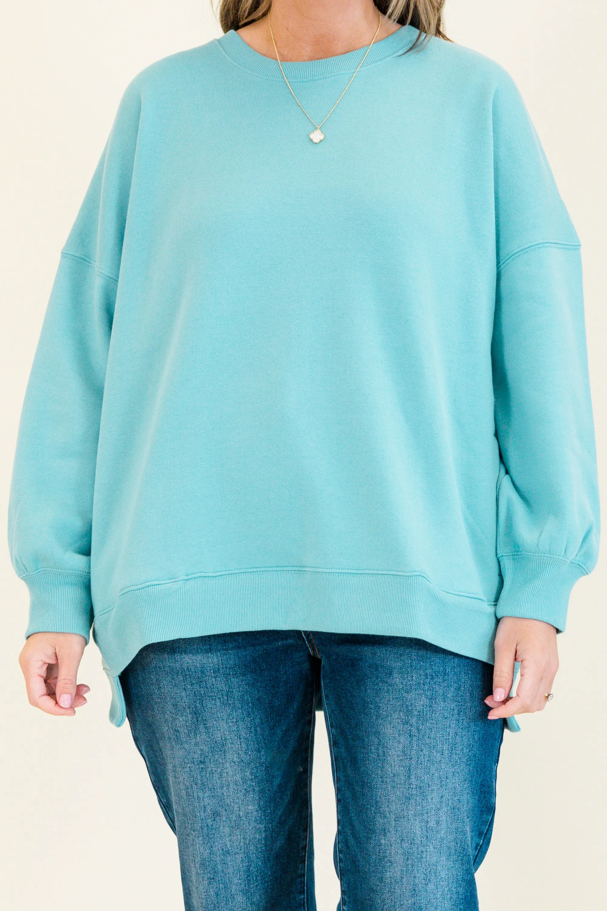 All I Hear About Pullover, Dusty Teal