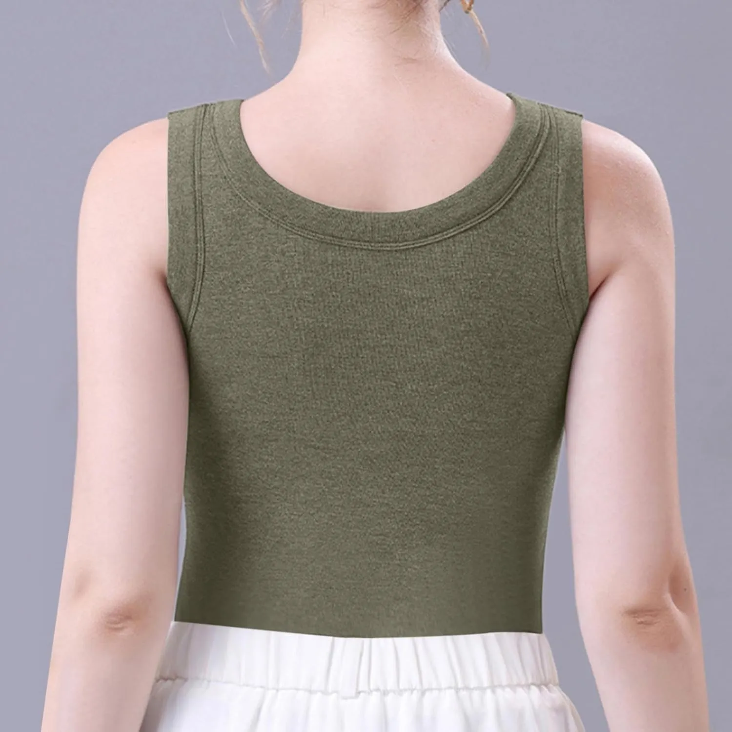 AMDBEL Built In Bra Tank Tops for Women,Womens Tank Tops Built-in Bra Ribbed Cami Tanks Lightweight Undershirt Tank Tops