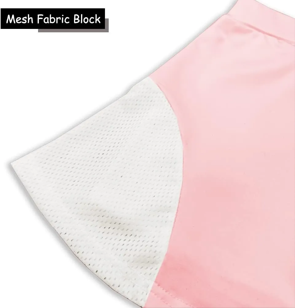 AOBUTE Girl's Athletic Skirts with Mesh Shorts Performance Skorts 5-12 Years