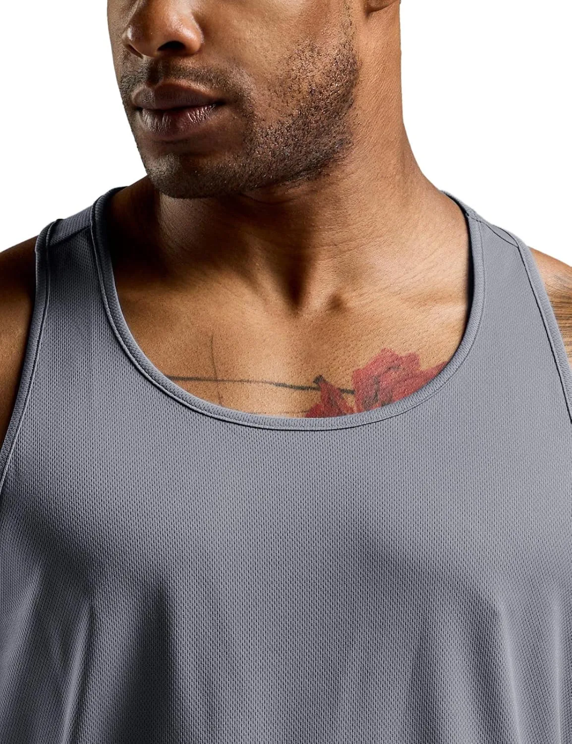 ATHLIO Men's Dry Fit Muscle Workout Tank Tops, Y-Back Bodybuilding Gym Shirts, Athletic Fitness Tank Top