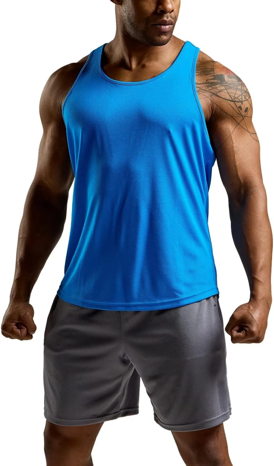 ATHLIO Men's Dry Fit Muscle Workout Tank Tops, Y-Back Bodybuilding Gym Shirts, Athletic Fitness Tank Top