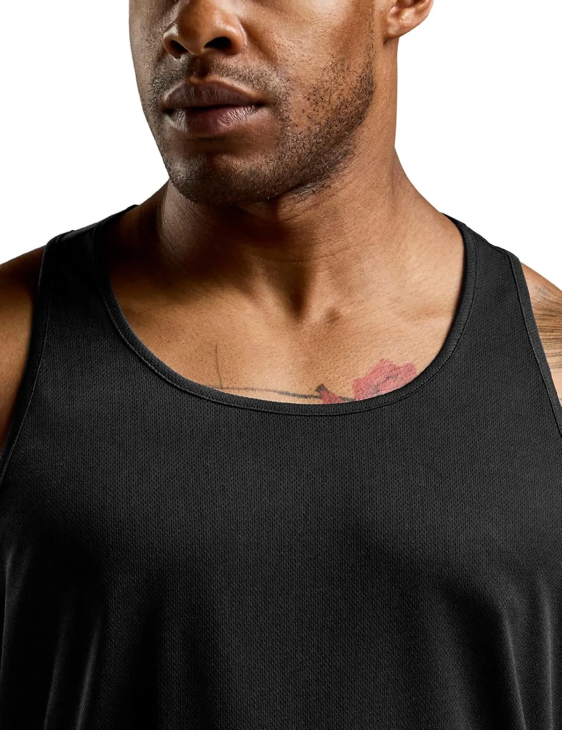 ATHLIO Men's Dry Fit Muscle Workout Tank Tops, Y-Back Bodybuilding Gym Shirts, Athletic Fitness Tank Top
