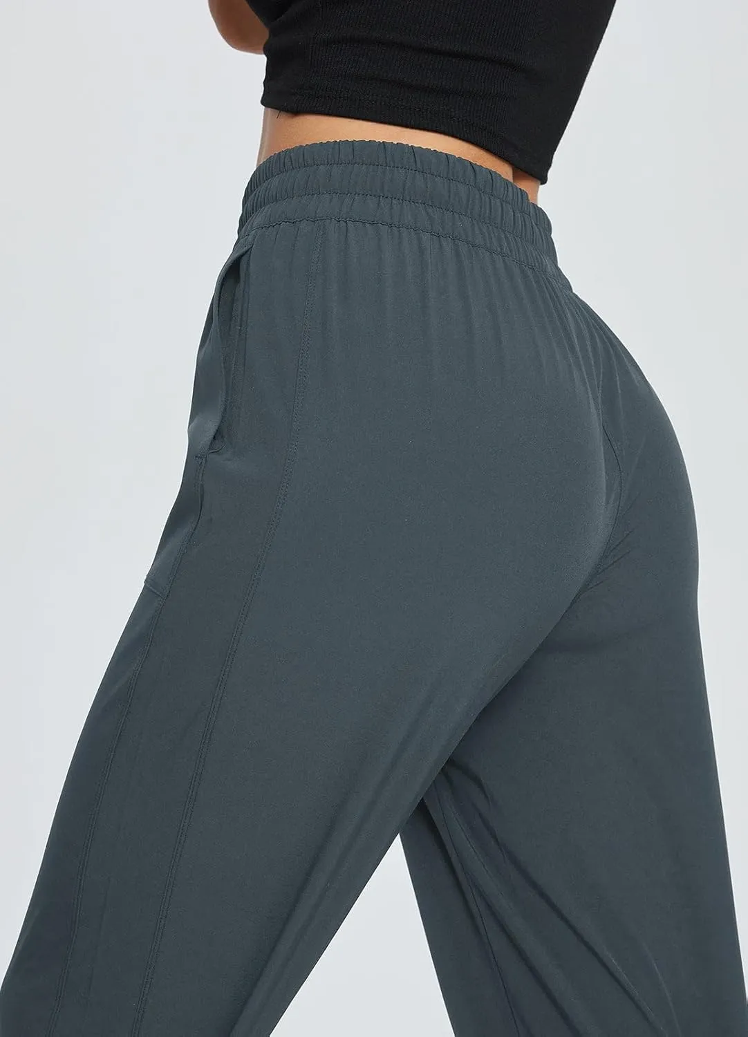 baleaf Women's 21" 30" Wide Leg Pants Capris Athletic Casual with Pockets Drawstring Quick Dry Walking Workout UPF50 