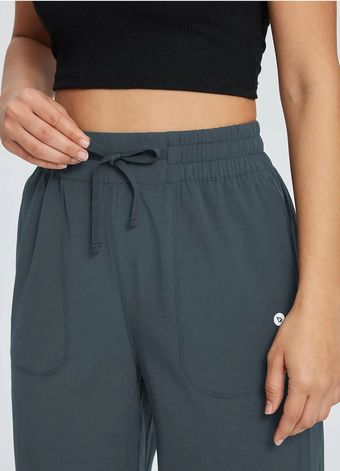 baleaf Women's 21" 30" Wide Leg Pants Capris Athletic Casual with Pockets Drawstring Quick Dry Walking Workout UPF50 