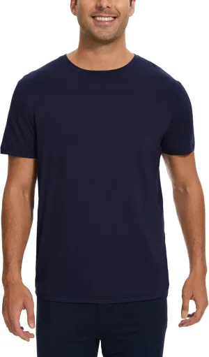 Bamboo-derived Viscose Men's Pajama Tops Summer Short Sleeve Basic Sleep Shirt