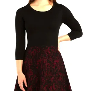 BCX Juniors Black & Red A-Line Elevated Sweater Dress, Size Medium