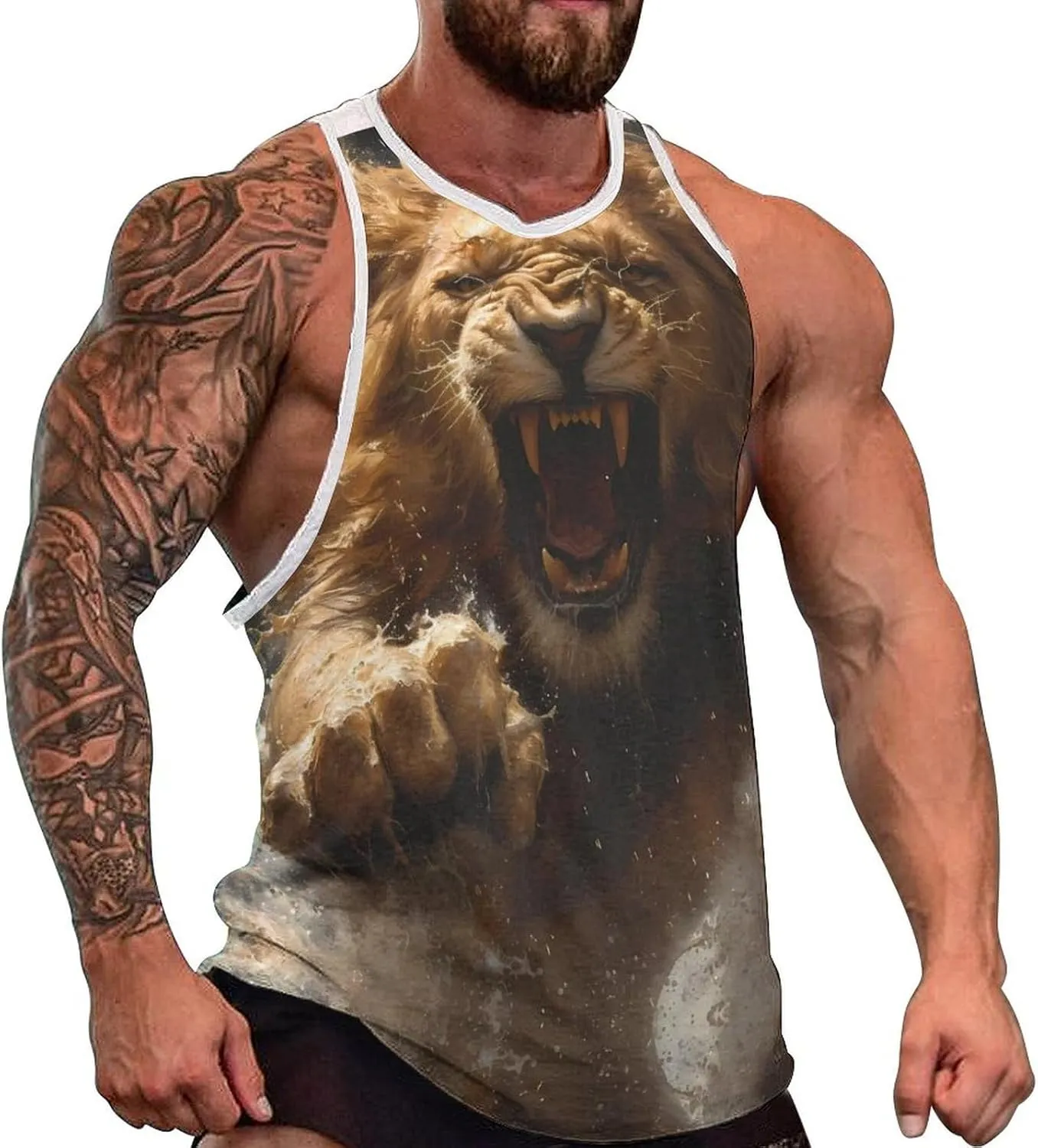 Big and Tall Tank Tops for Men Cropped Sleeveless Undershirt Men Workout Tank Tops