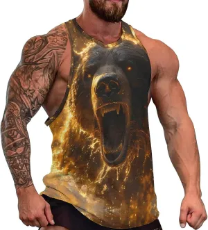 Big and Tall Tank Tops for Men Cropped Sleeveless Undershirt Men Workout Tank Tops