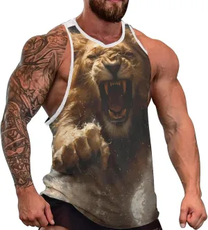 Big and Tall Tank Tops for Men Cropped Sleeveless Undershirt Men Workout Tank Tops