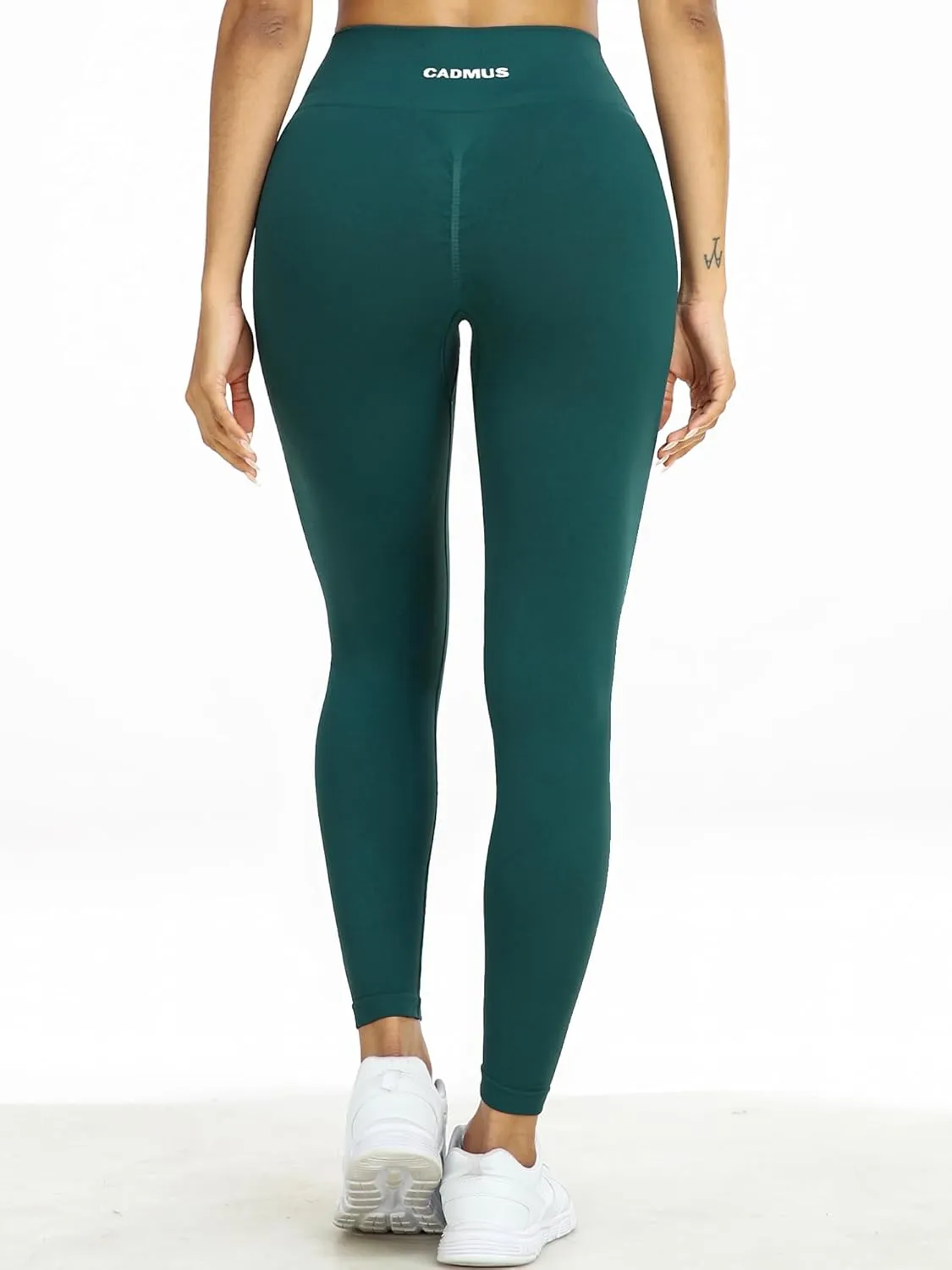CADMUS High Waist Workout Pants with Pockets Tummy Control Yoga Running Leggings Capri for Women
