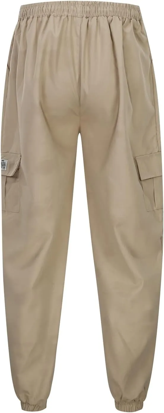 Cargo Sweatpants for Men Relaxed Fit Stretch Waist Athletic Joggers Casual Plus Size Solid Drawstring Athletic Chino Pants