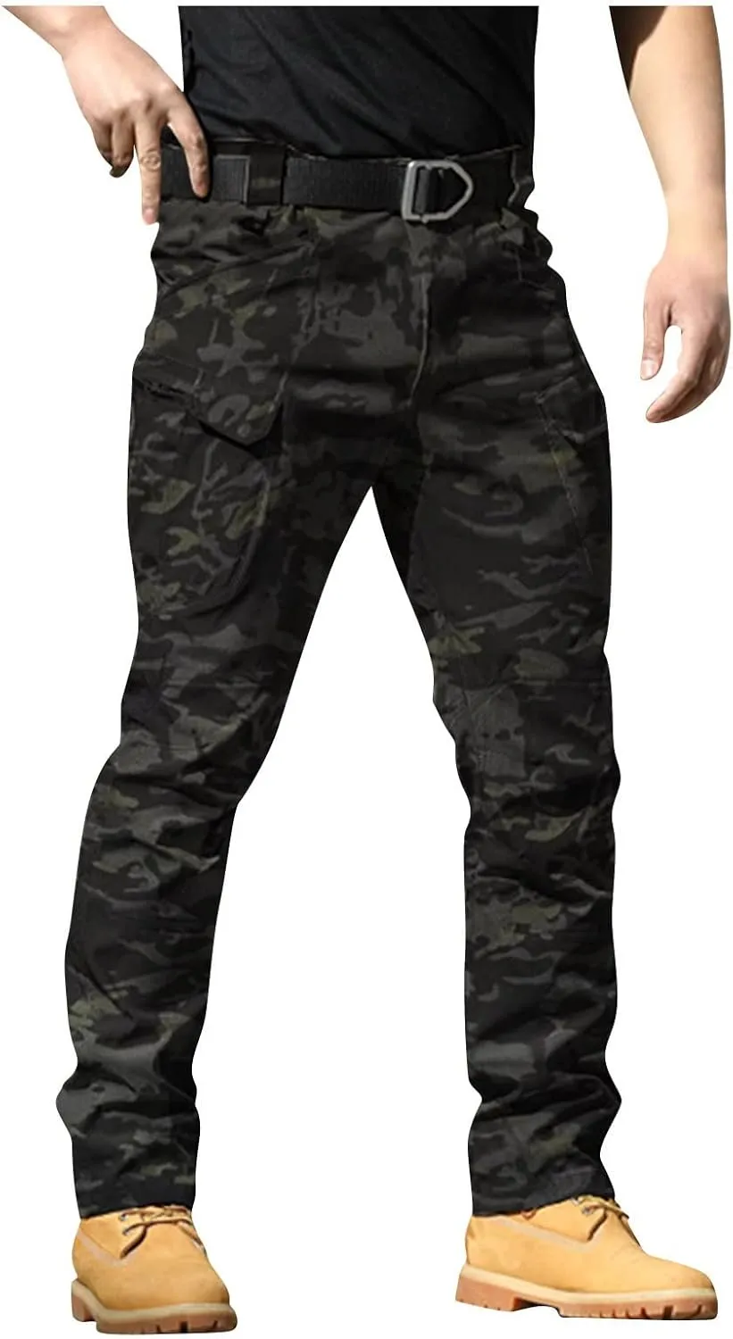Cargo Work Pants for Men Pockets Fashion Y2K Pants Baggy Ripstop Stretch Casual Pants Relaxed Fit Tactical Trousers