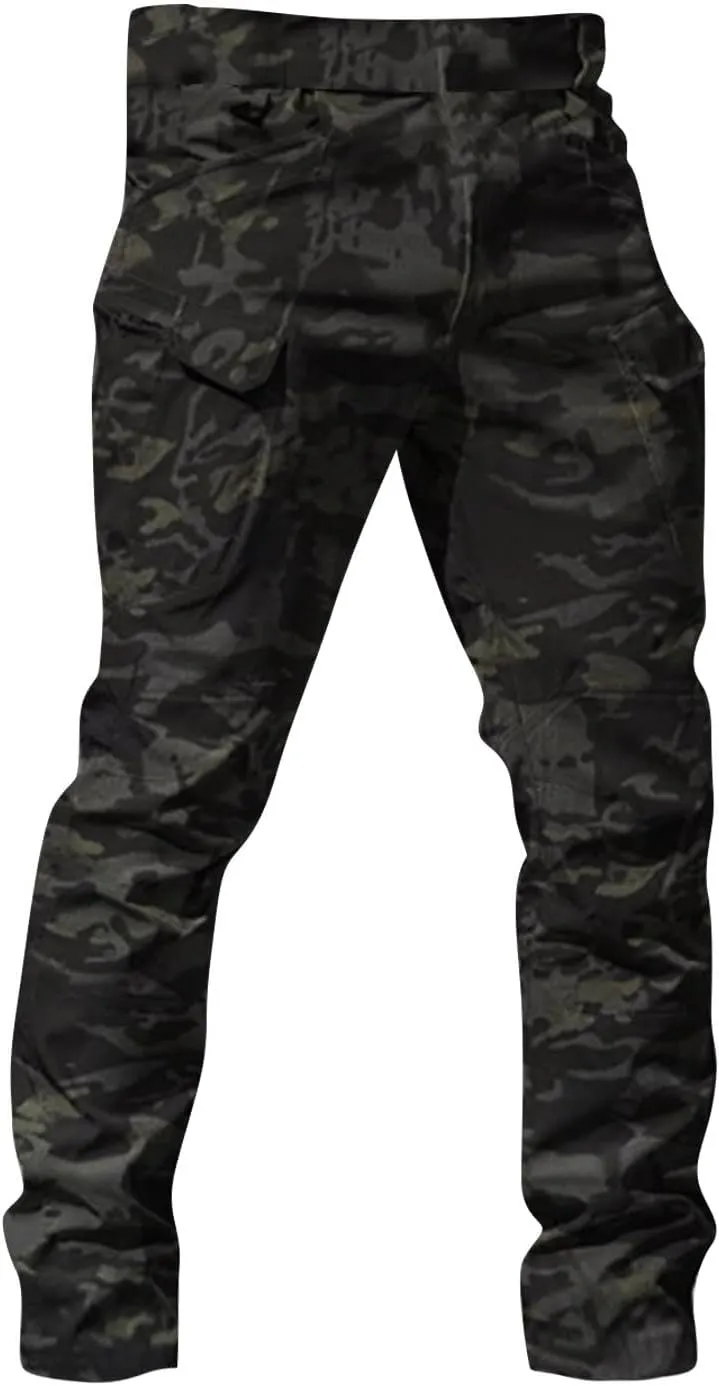 Cargo Work Pants for Men Pockets Fashion Y2K Pants Baggy Ripstop Stretch Casual Pants Relaxed Fit Tactical Trousers