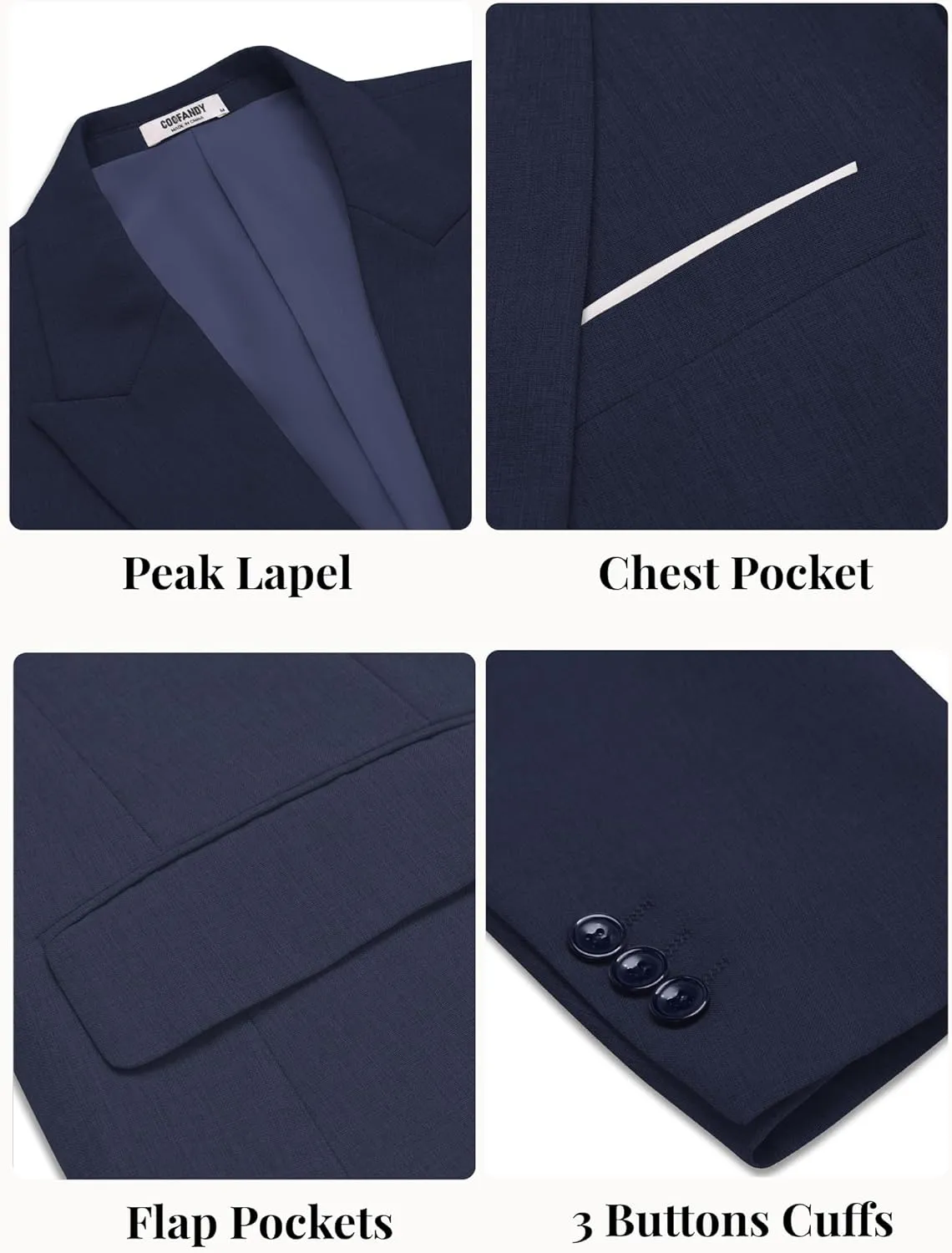 COOFANDY Mens Blazer Casual Two Buttons Sport Coat Slim Fit Lightweight Suit Jackets