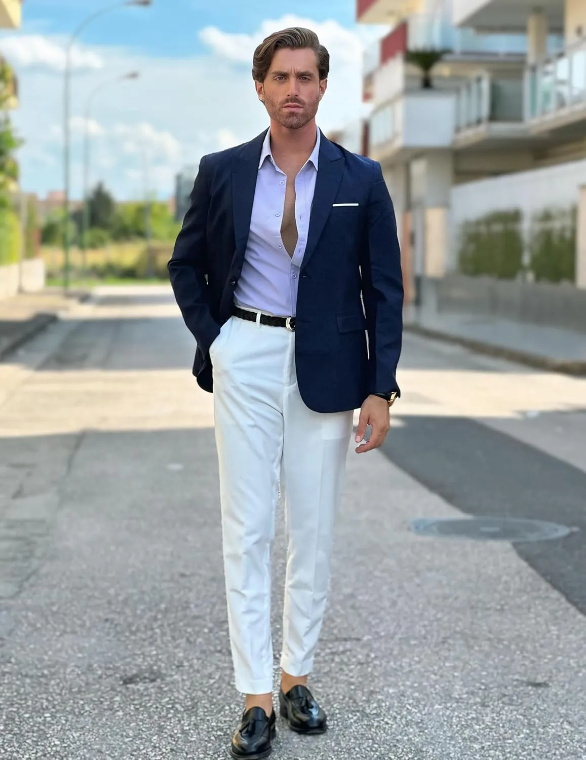 COOFANDY Mens Blazer Casual Two Buttons Sport Coat Slim Fit Lightweight Suit Jackets