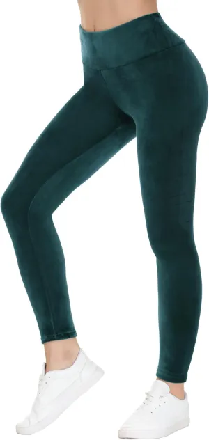 COZZIPLUS Women Velour Legging- High Waisted Buttery Soft Velvet Stretchy Legging