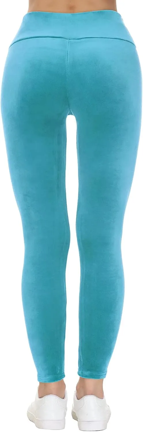 COZZIPLUS Women Velour Legging- High Waisted Buttery Soft Velvet Stretchy Legging