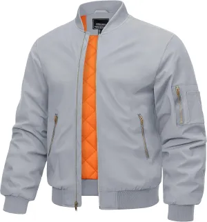 CRYSULLY Men's Jacket-Fall Winter Thicken Windbreakers Bomber Jackets Padded Coats