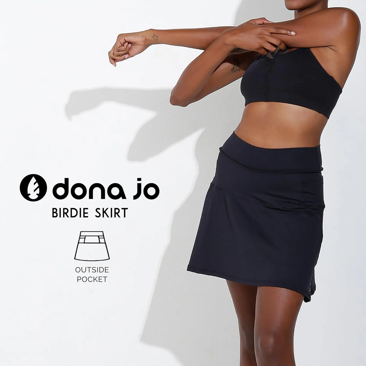 Dona Jo Birdie Skirt/Skort - Athletic Skort for Women - High Waisted Women's Skort with Pockets and Shorts Inside
