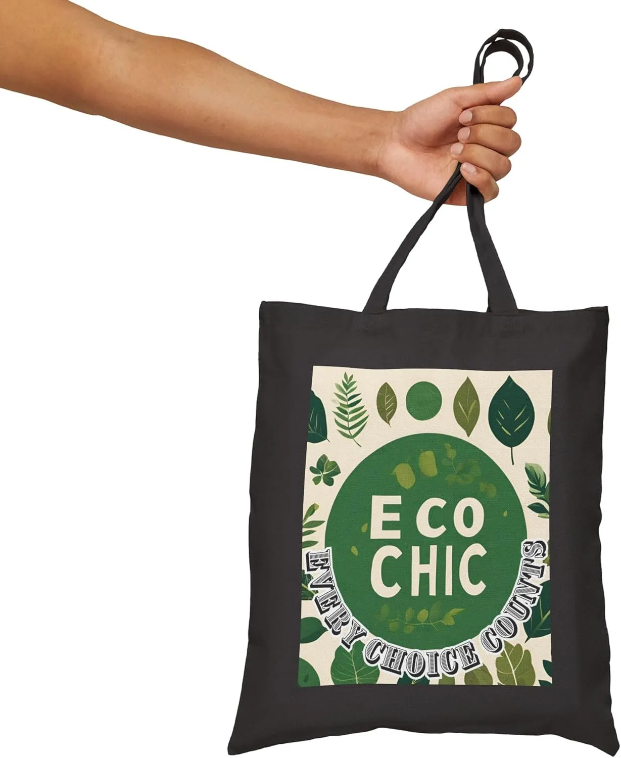 Eco Tote Bag, Reusable Shopping Bag, Sustainable Grocery Bag, Eco-Chic. Every choice counts, Market Tote