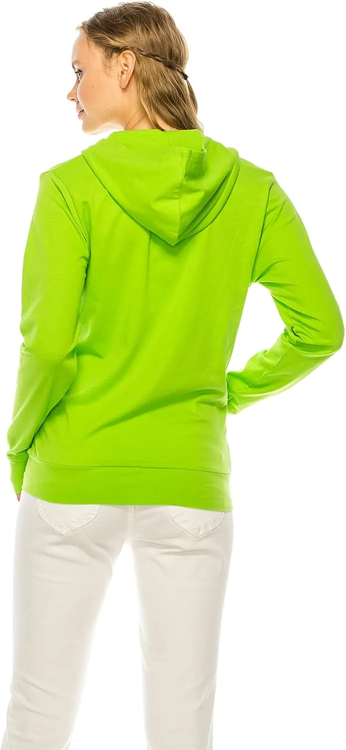 Eevee Women's Full Zip Hoodie - Lightweight Jacket Active Sweater Hooded Sweatshirt Slim Fitting Yoga Activewear
