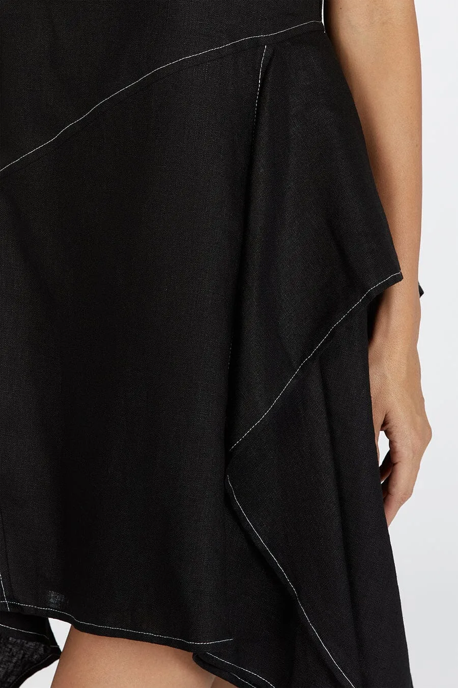 ELSIE BLACK LINEN MINI DRESS