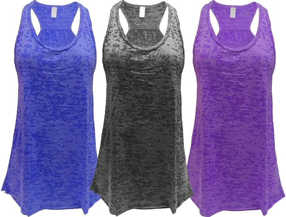 Epic MMA Gear Flowy Racerback Tank Top, Regular and Plus Sizes Pack of 3