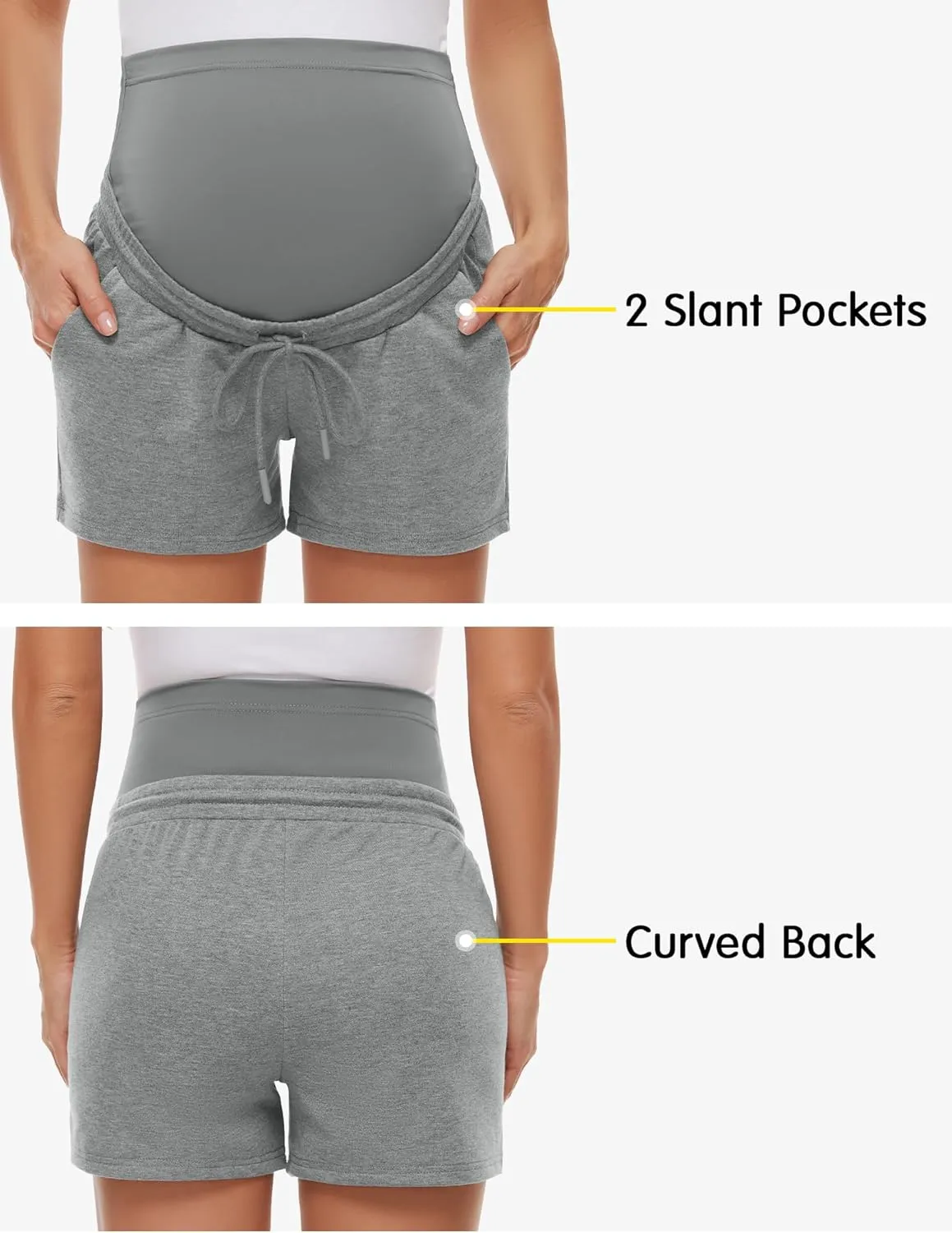 fitglam Women's Maternity Shorts Over The Belly Maternity Comfy Lounge Clothes Pregnancy Athletic Activewear with Pockets