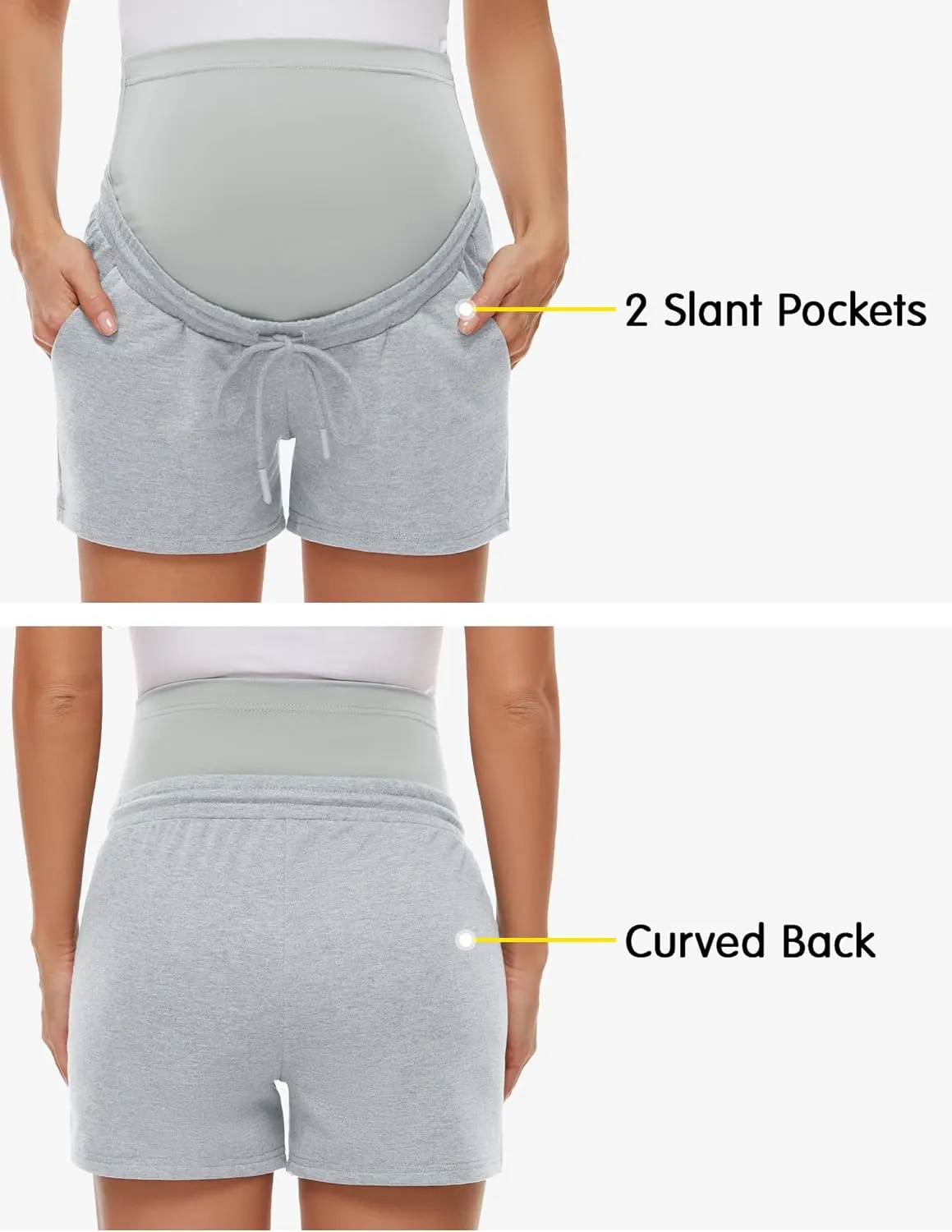 fitglam Women's Maternity Shorts Over The Belly Maternity Comfy Lounge Clothes Pregnancy Athletic Activewear with Pockets