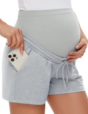 fitglam Women's Maternity Shorts Over The Belly Maternity Comfy Lounge Clothes Pregnancy Athletic Activewear with Pockets