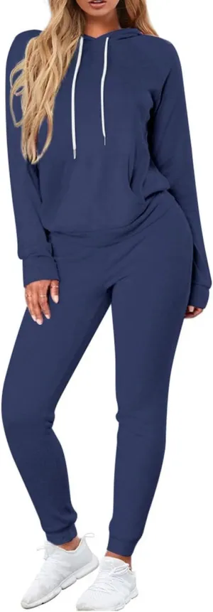 Fixmatti Women Pullover Hoodie Pockets Sweatpants Sport Jogger Sweatsuit
