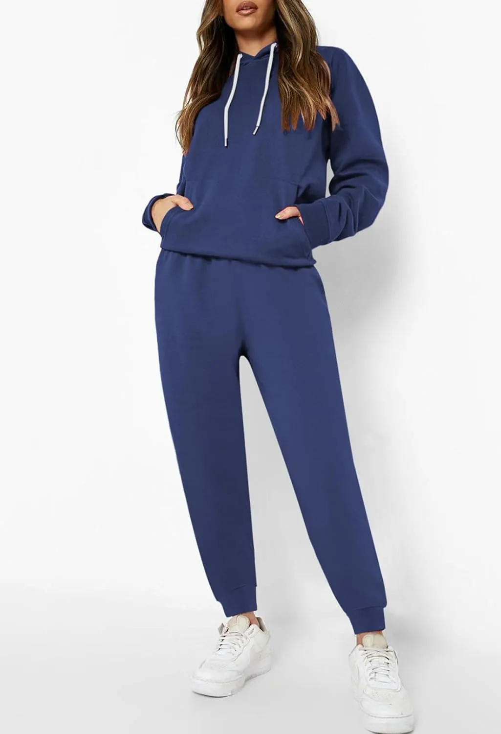 Fixmatti Women Pullover Hoodie Pockets Sweatpants Sport Jogger Sweatsuit