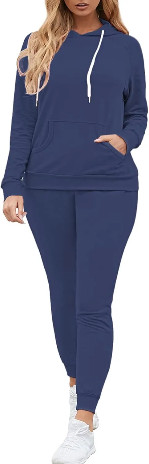 Fixmatti Women Pullover Hoodie Pockets Sweatpants Sport Jogger Sweatsuit