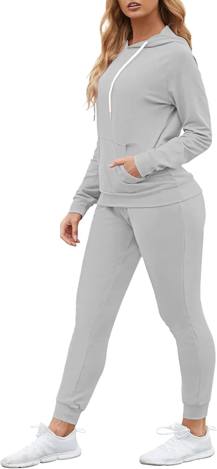 Fixmatti Women Pullover Hoodie Pockets Sweatpants Sport Jogger Sweatsuit