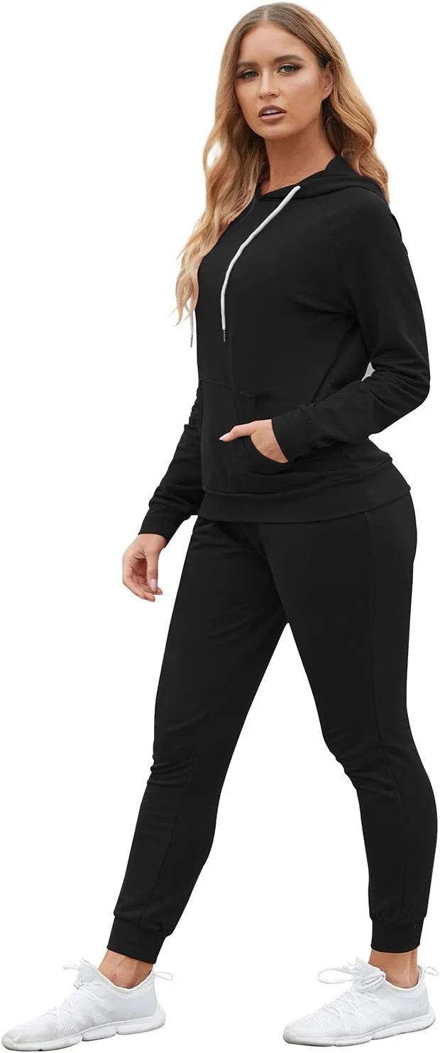 Fixmatti Women Pullover Hoodie Pockets Sweatpants Sport Jogger Sweatsuit