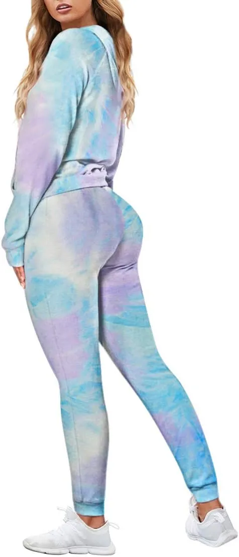Fixmatti Women Pullover Hoodie Pockets Sweatpants Sport Jogger Sweatsuit