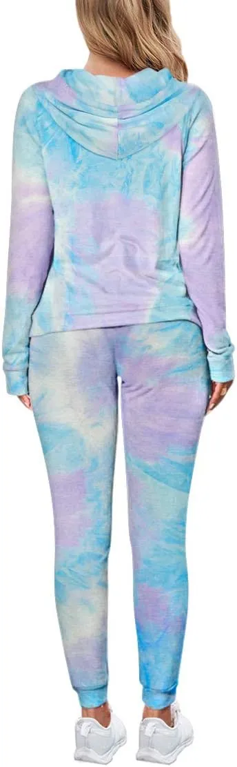 Fixmatti Women Pullover Hoodie Pockets Sweatpants Sport Jogger Sweatsuit