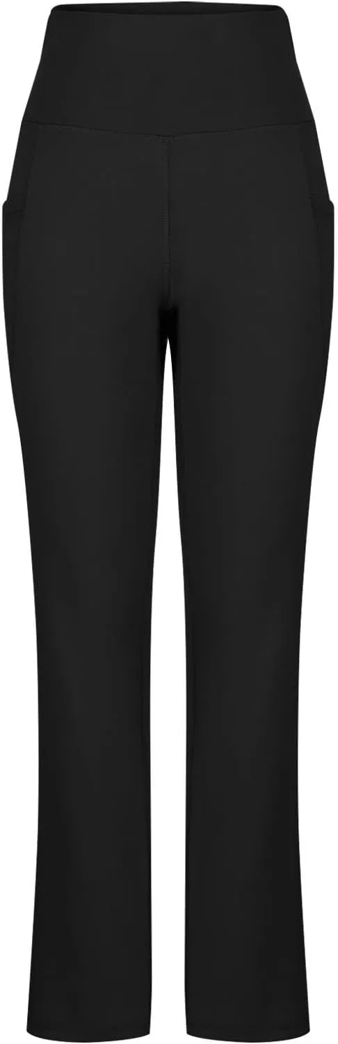 Flare Yoga Pants for Women Butt Lifting Flare Leggings Tummy Control Wide Leg Flared Yoga Sweatpants with Pockets