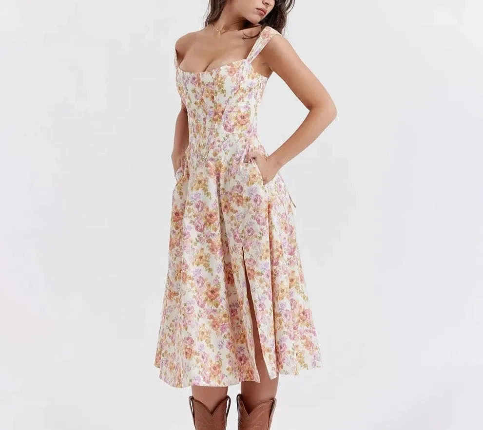 Flavia Floral Print Midi Dress