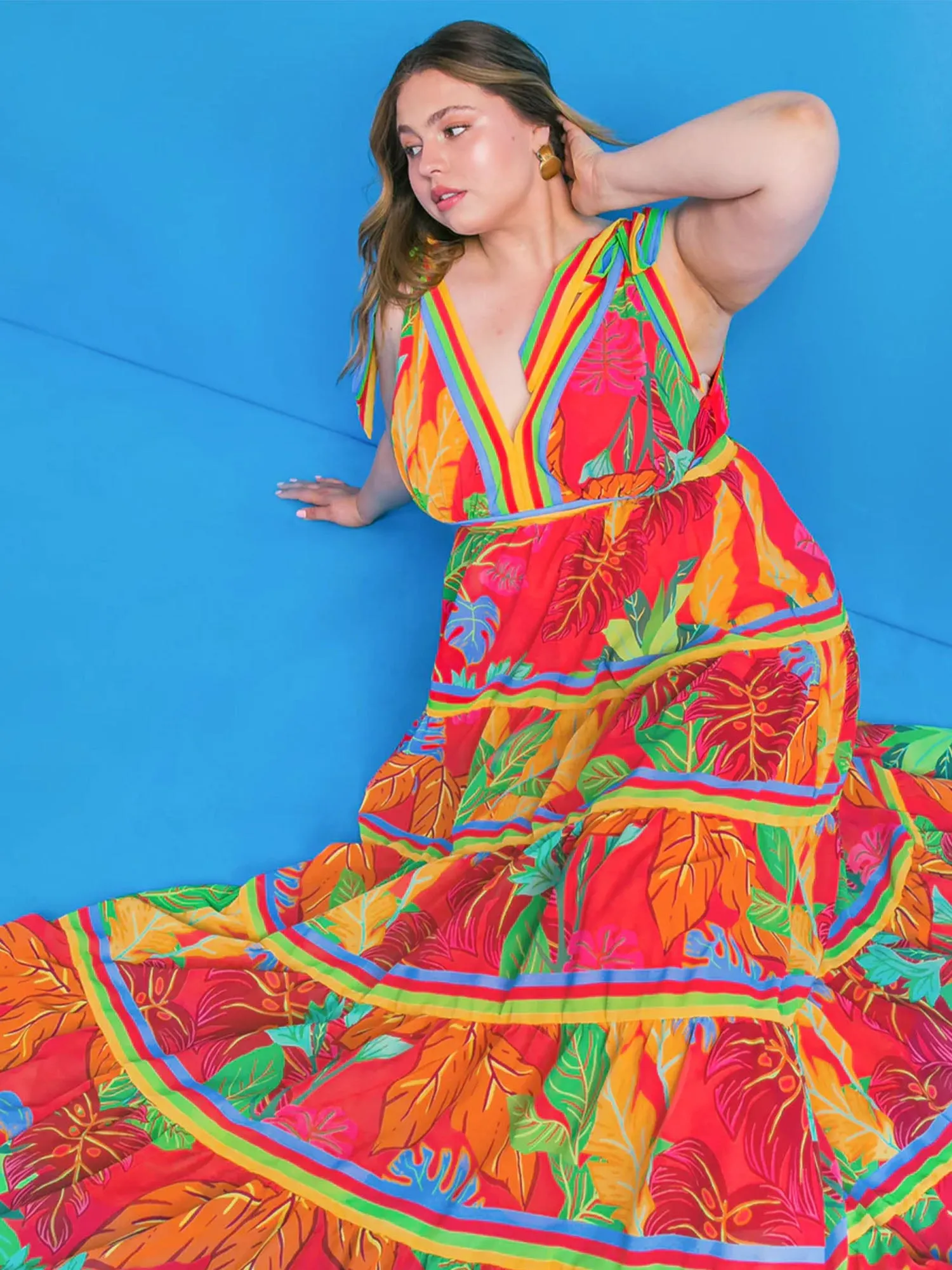 Flying Tomato Plus Sleeveless V Neck Maxi Dress - Brands We Love