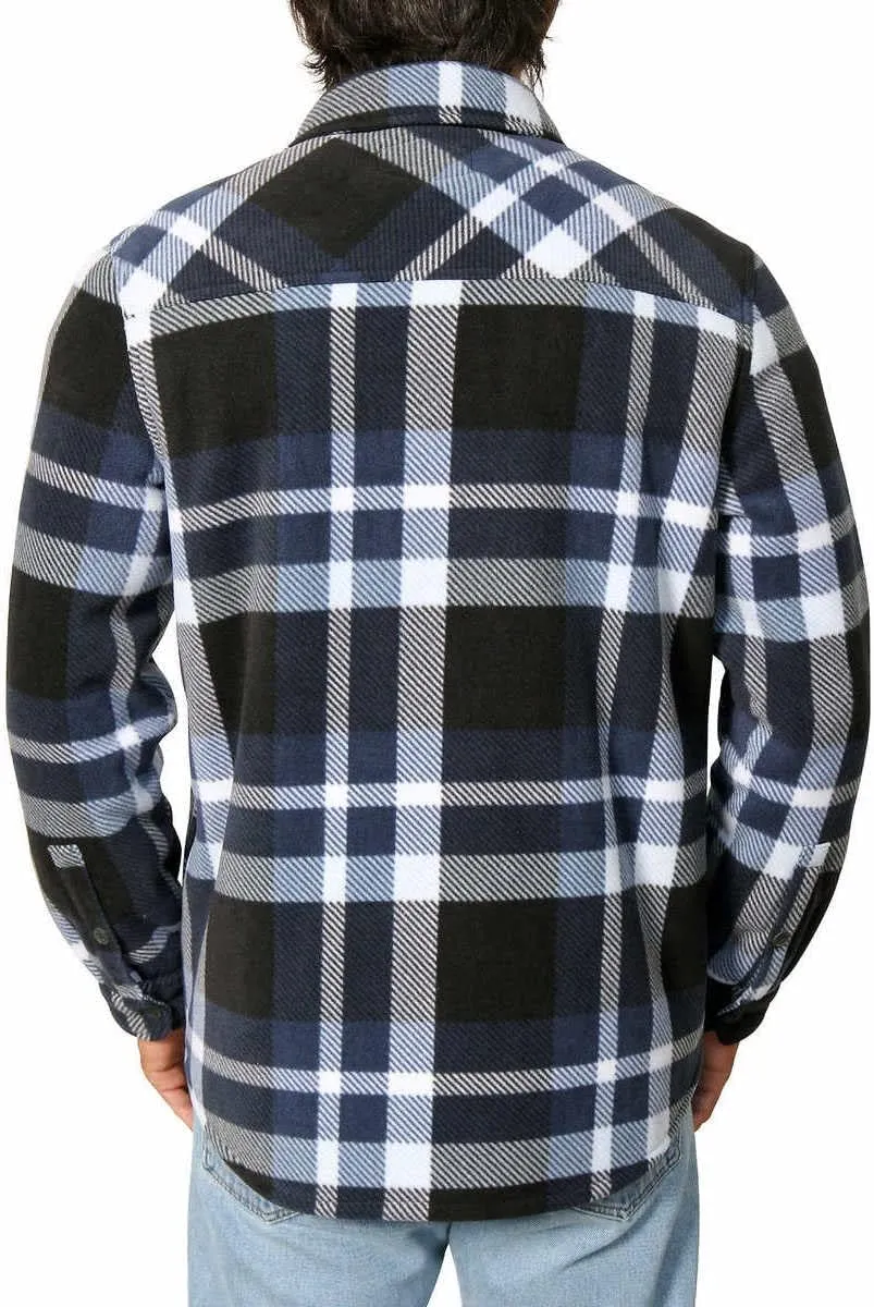 Freedom Foundry Men's Plaid Fleece Jackets Super Plush Sherpa Lined Jacket Shirt