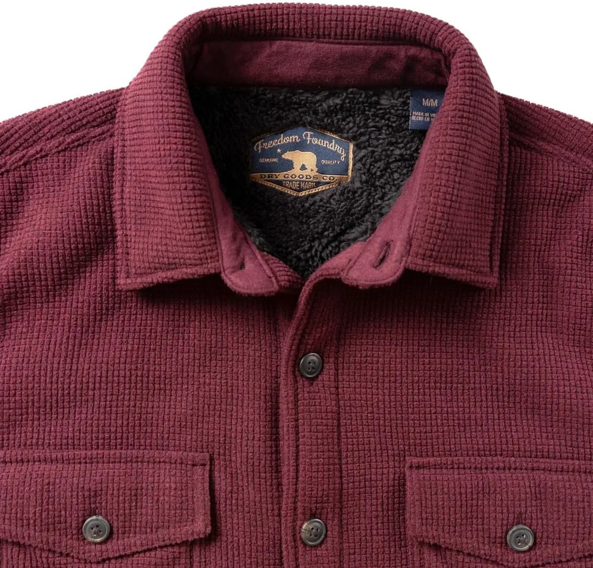 Freedom Foundry Men's Plaid Fleece Jackets Super Plush Sherpa Lined Jacket Shirt