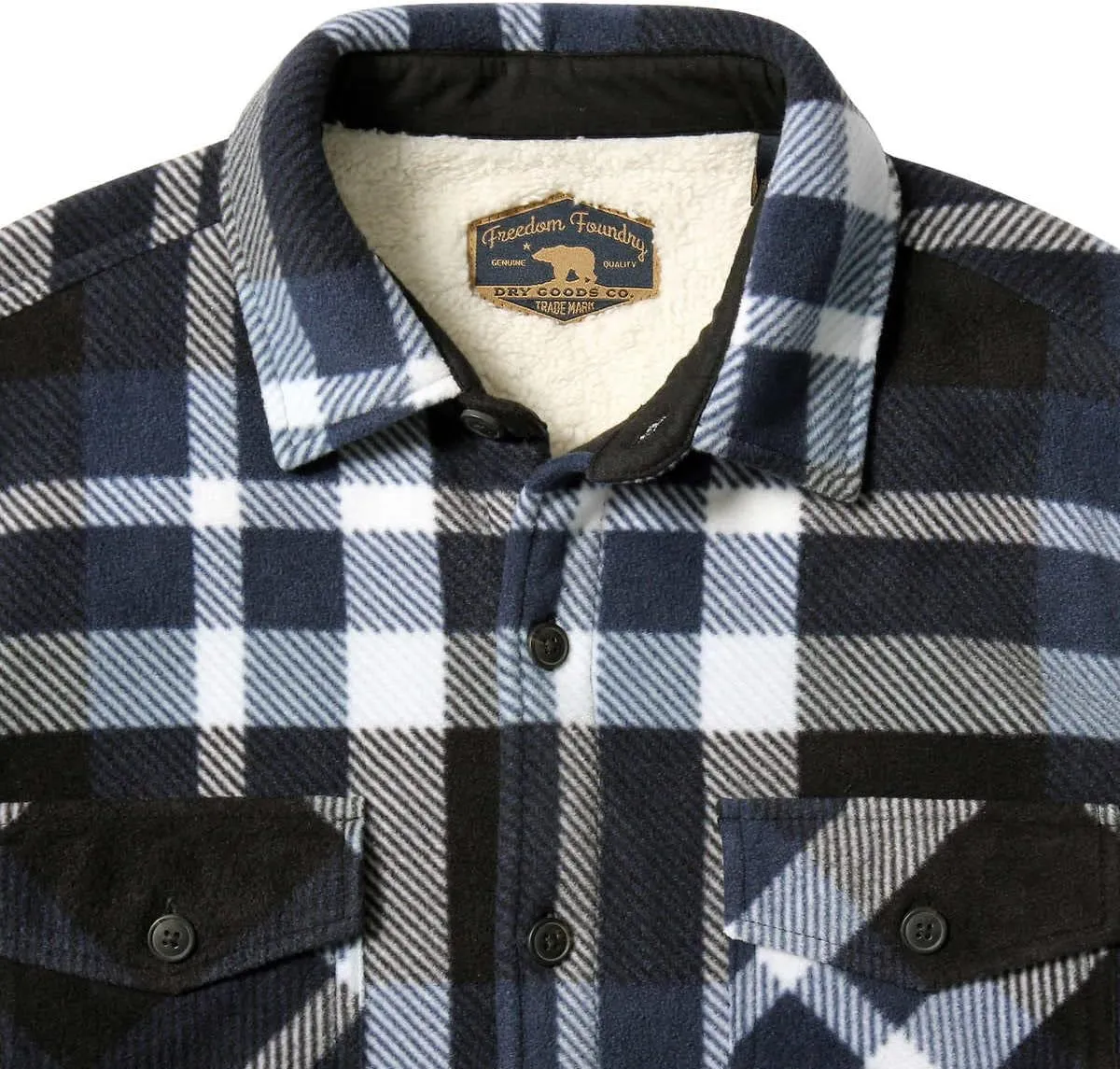 Freedom Foundry Men's Plaid Fleece Jackets Super Plush Sherpa Lined Jacket Shirt