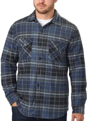 Freedom Foundry Men's Plaid Fleece Jackets Super Plush Sherpa Lined Jacket Shirt