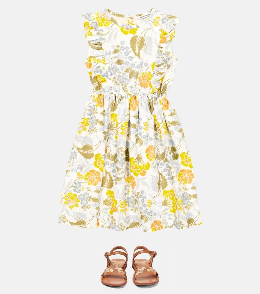 Gianni Linen and Cotton Floral The New Society Dress, Multicolor