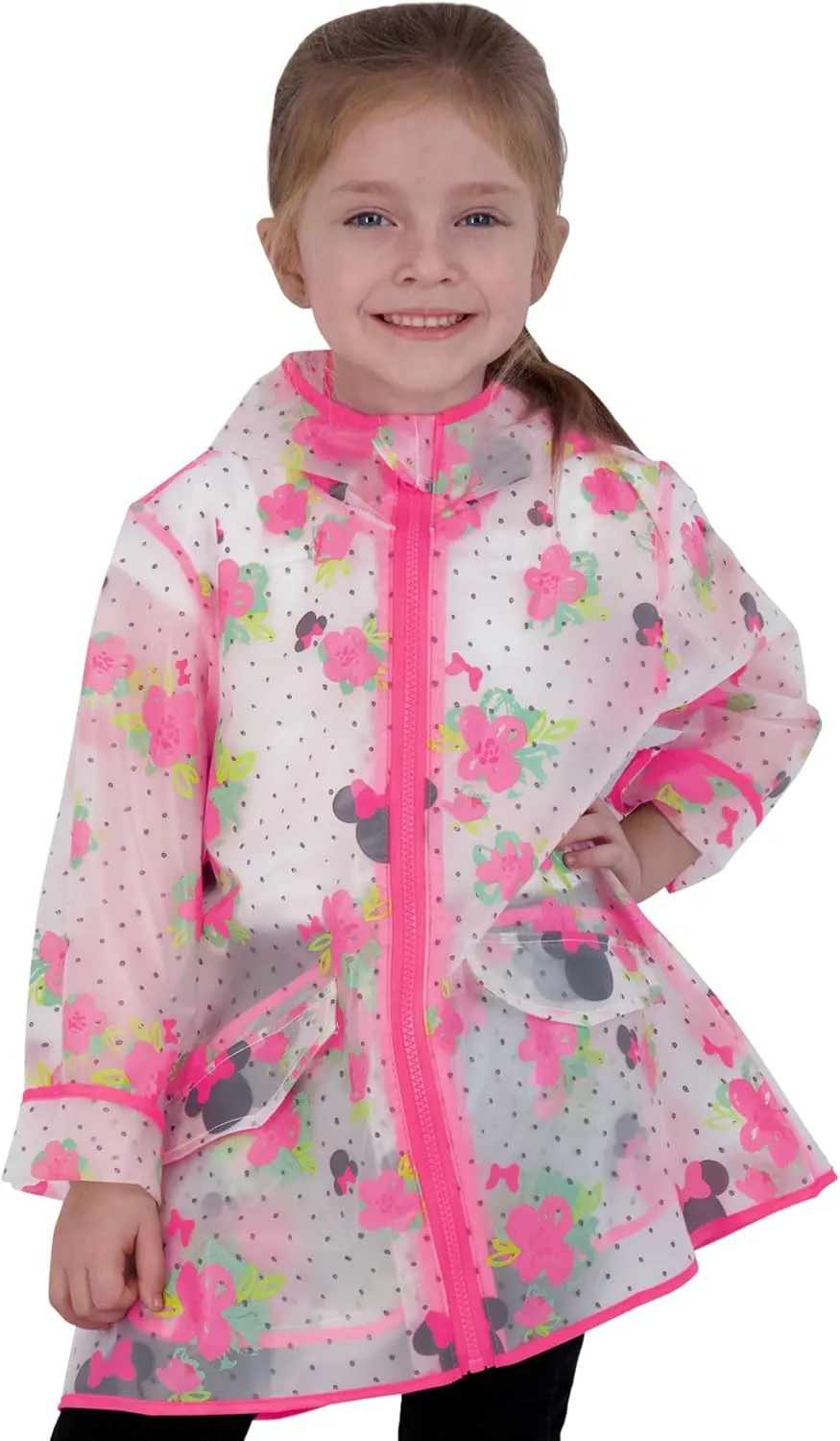 Girls Rain Coat Disney Minnie, Mickey Mouse, Princess, Nickelodeon Paw Patrol for Kids 2-7 Years